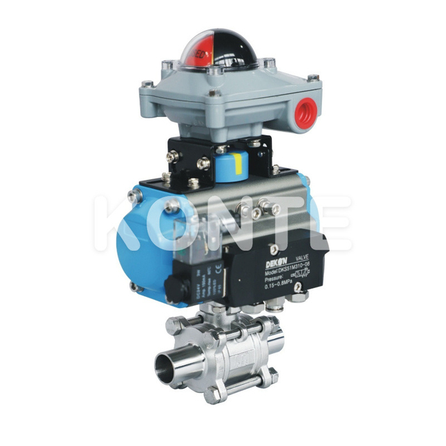 Sanitary Pneumatic 3 PCS Welded Ball Valve