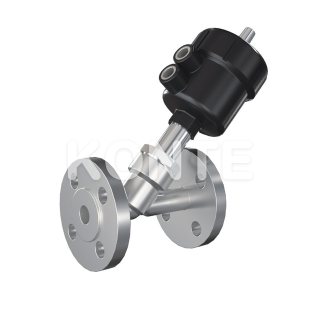 Plastic Pneumatic Flanged Angle Seat Valve