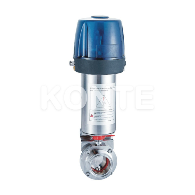 1 Pneumatic Vertical Remote Controlled Sanitary Butterfly Valve