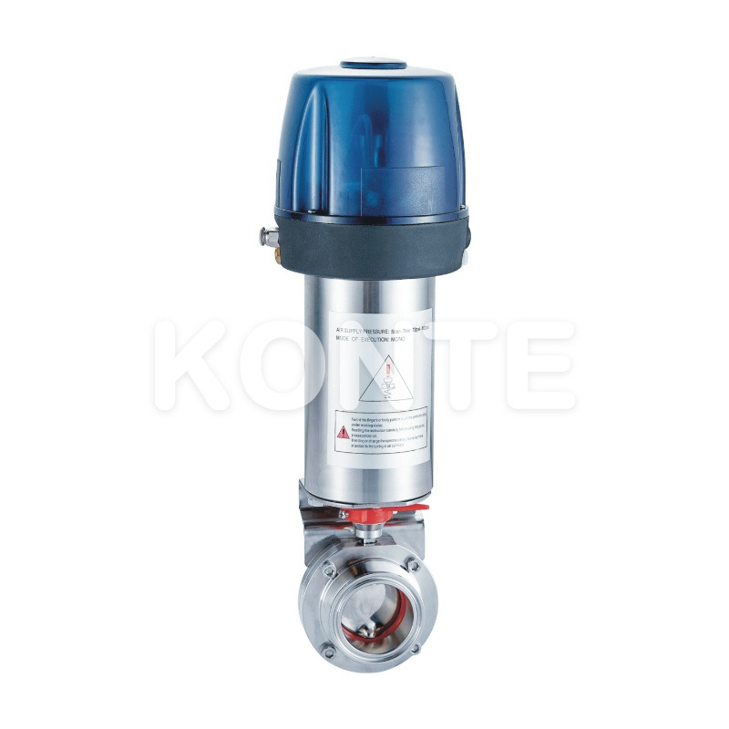 1 Pneumatic Vertical Remote Controlled Sanitary Butterfly Valve