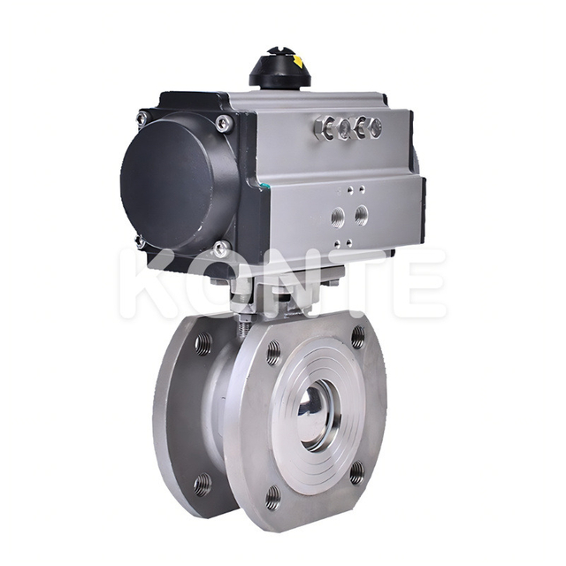 Stainless Steel 304 Pneumatic Slim Ball Valve with High Platform